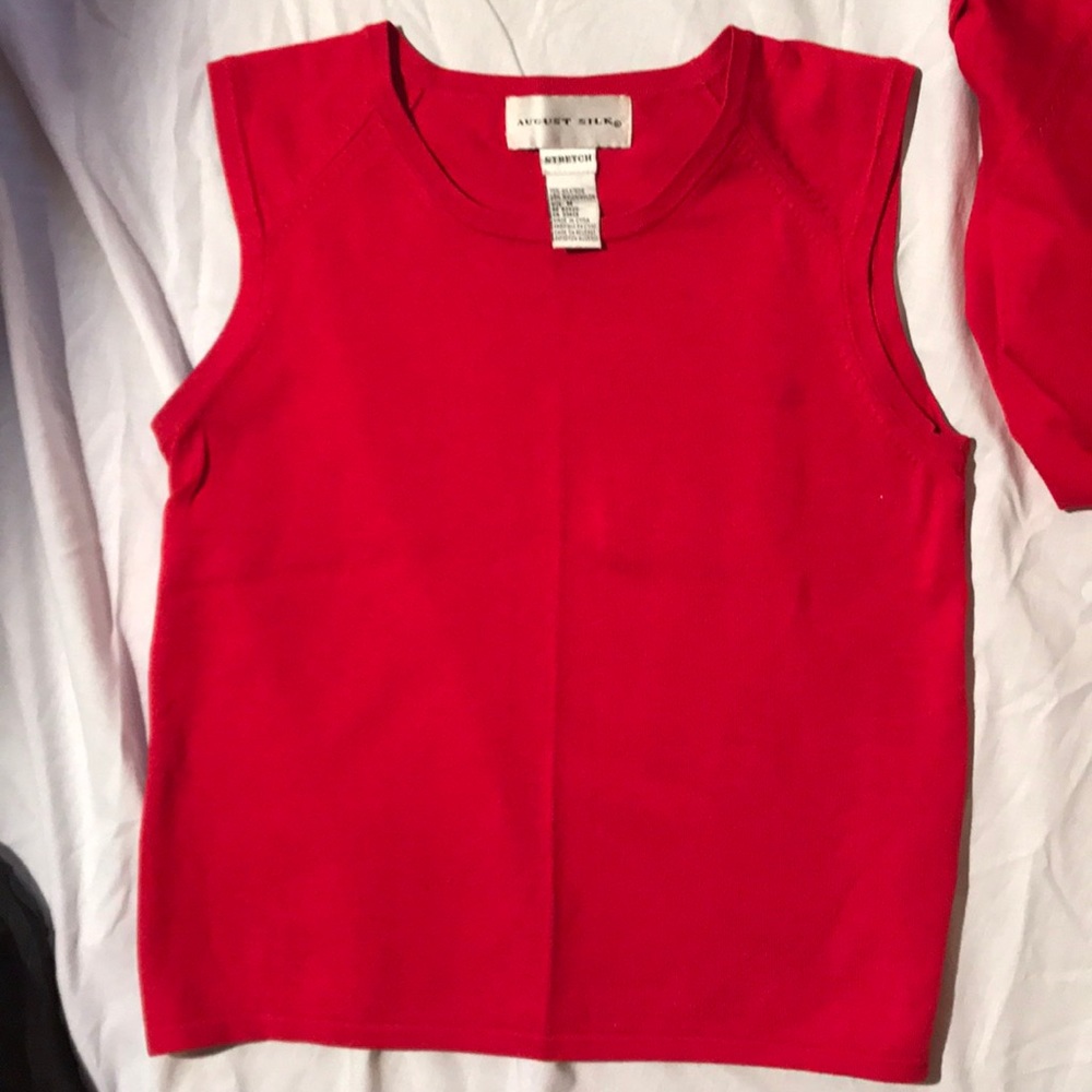 Silk sweater set small/medium red - Picture 3 of 8